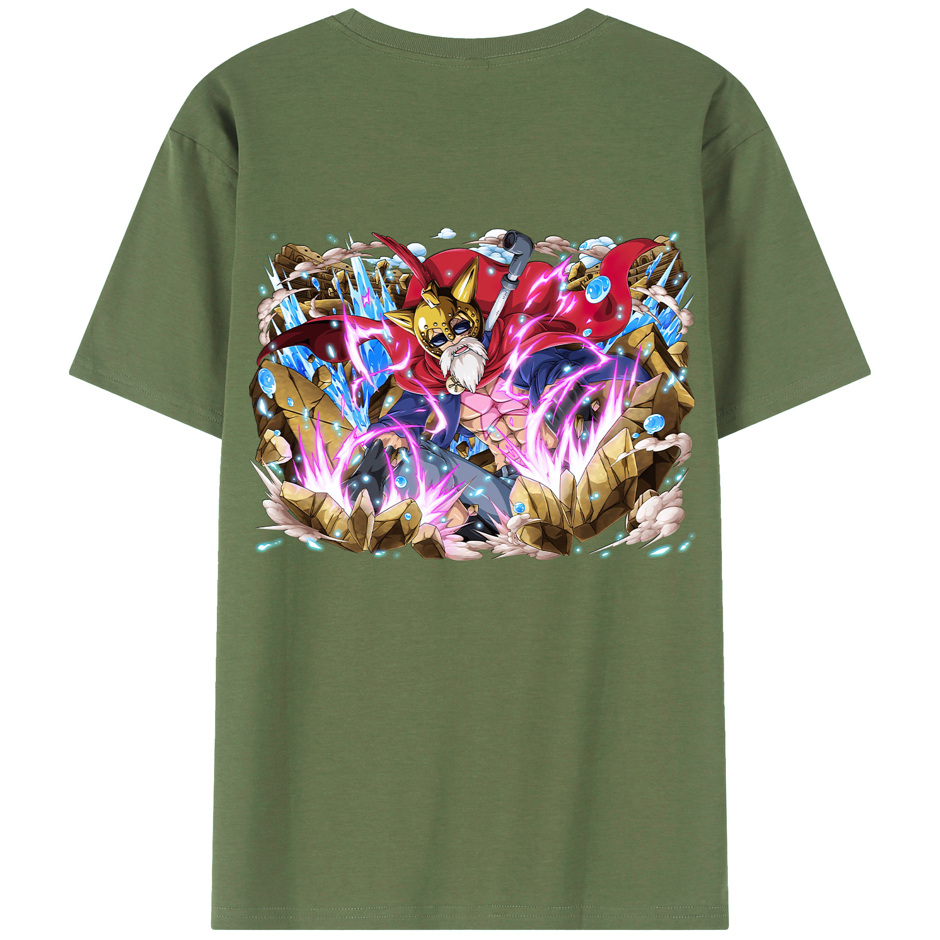 ワンピース モンキー・D・ルフィ ONE PIECE Monkey D. Luffy 綿100％ メンズ半袖Tシャツ（バックプリント） 通気性